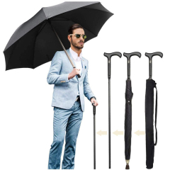 Windproof Walking Sticks Crutch Umbrella
