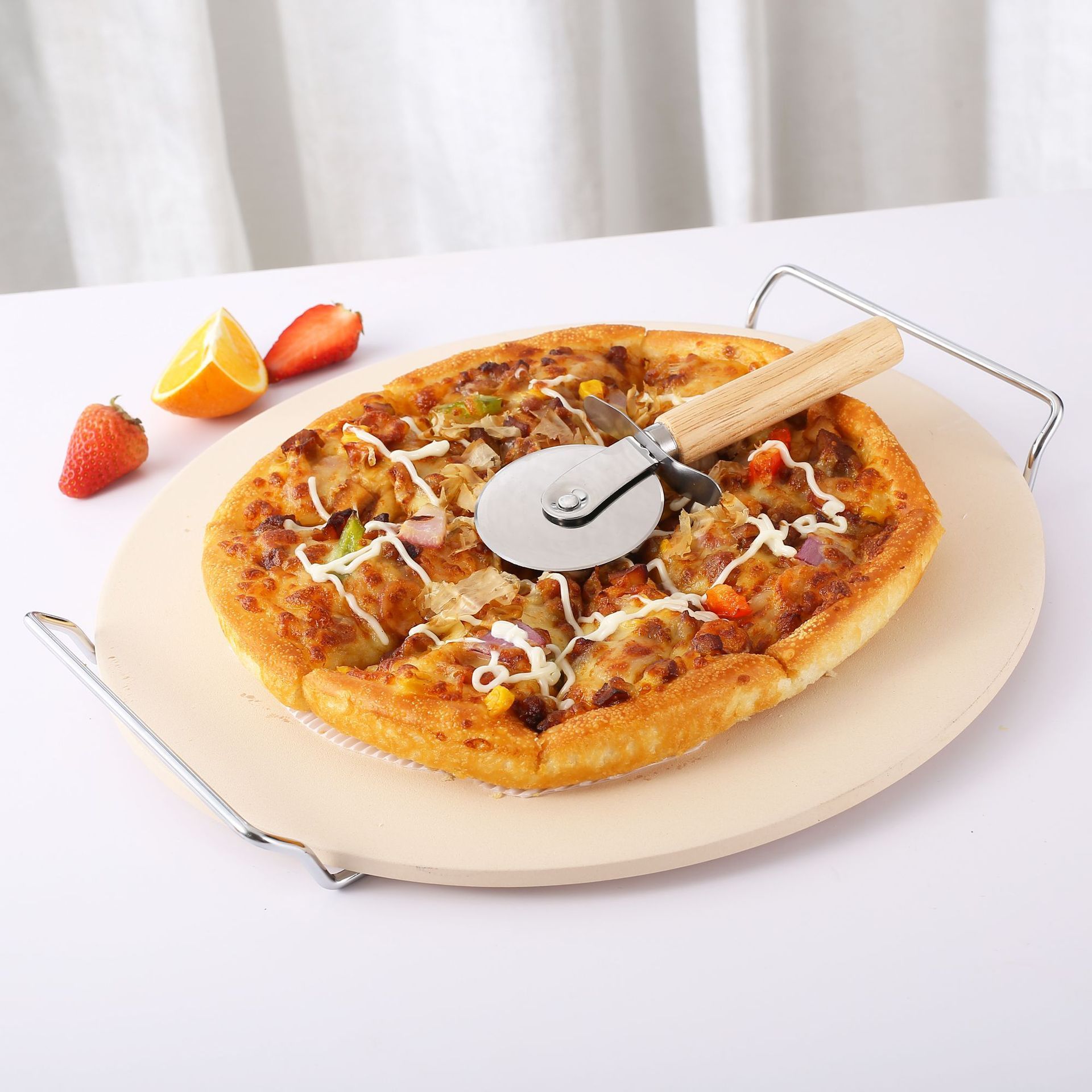 13" Pizza Stone Set-Beige