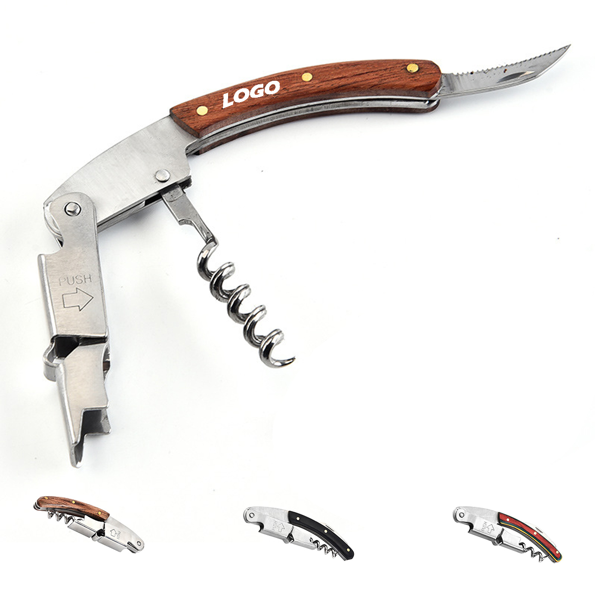 Corkscrew Wine Opener With Wood Handle