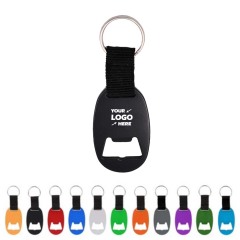 Oval Bottle Opener Keychain With Strap