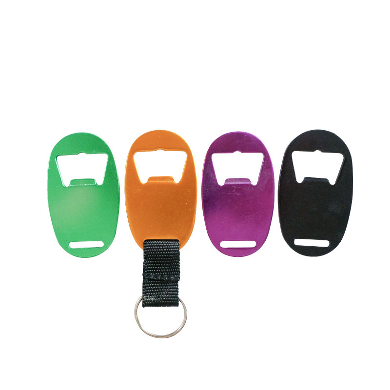 Oval Bottle Opener Keychain With Strap