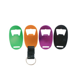 Oval Bottle Opener Keychain With Strap