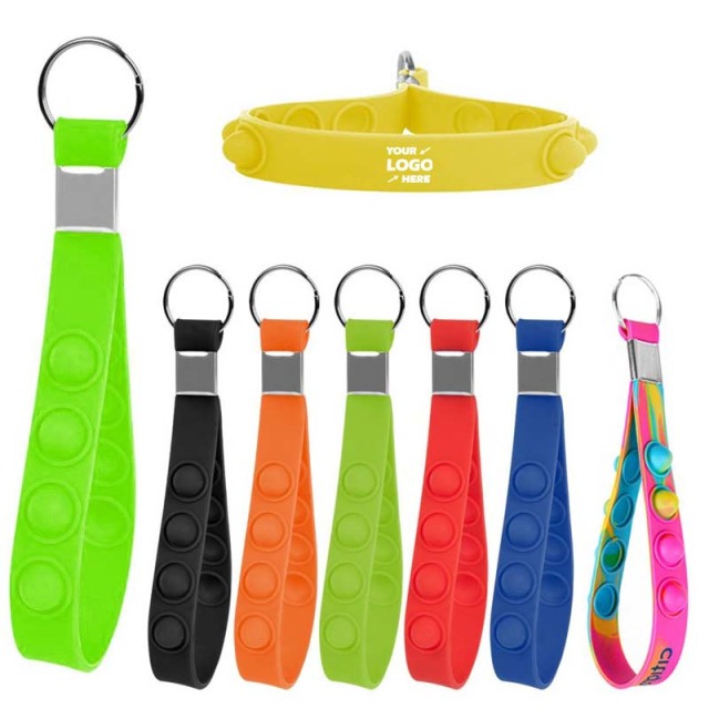 Push Popper Bubble Wristband Keychain