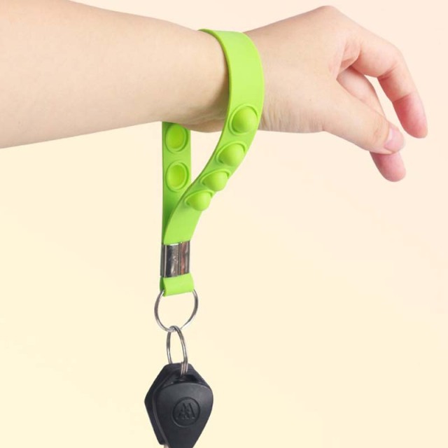Push Popper Bubble Wristband Keychain