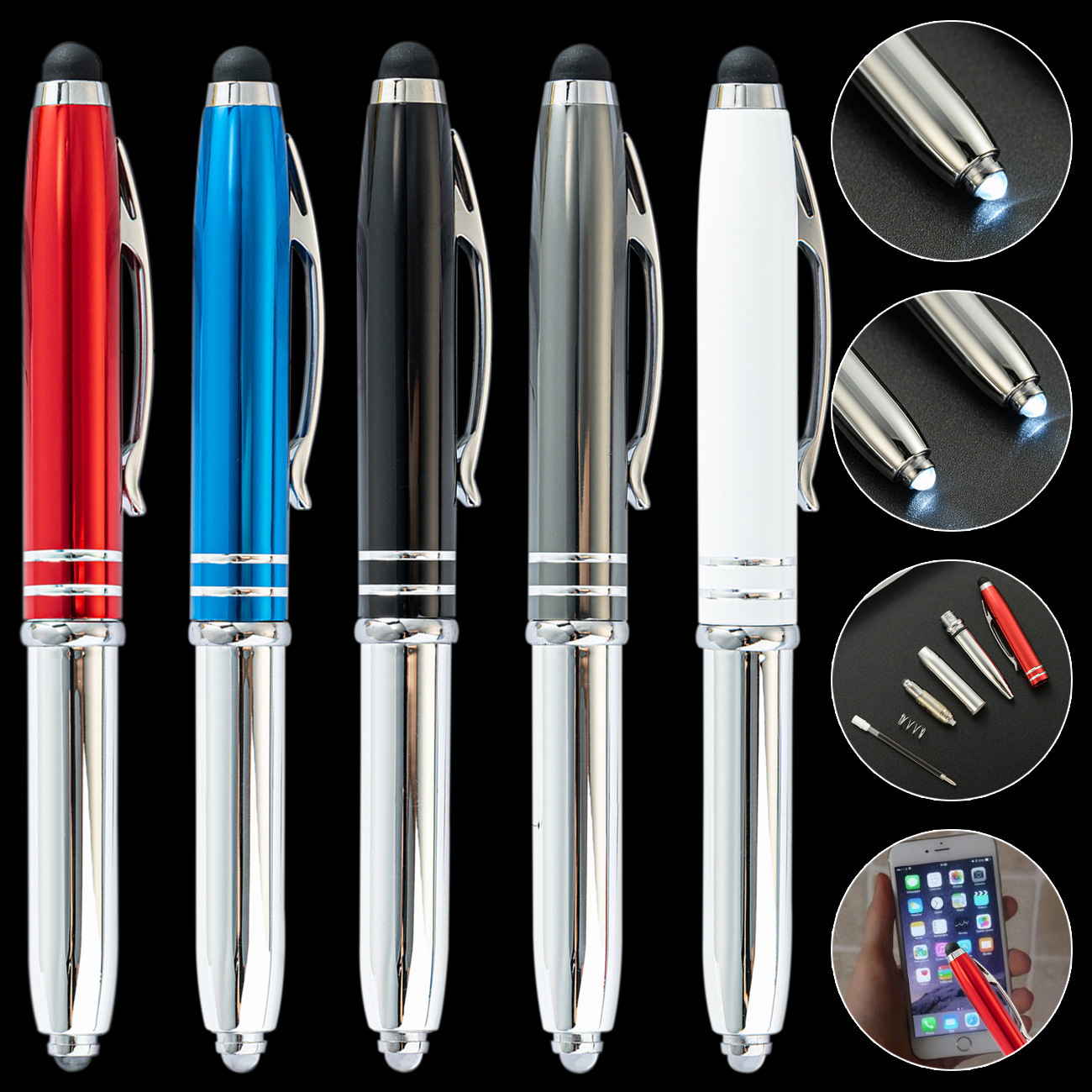 Stylus Pen With LED Flashlight