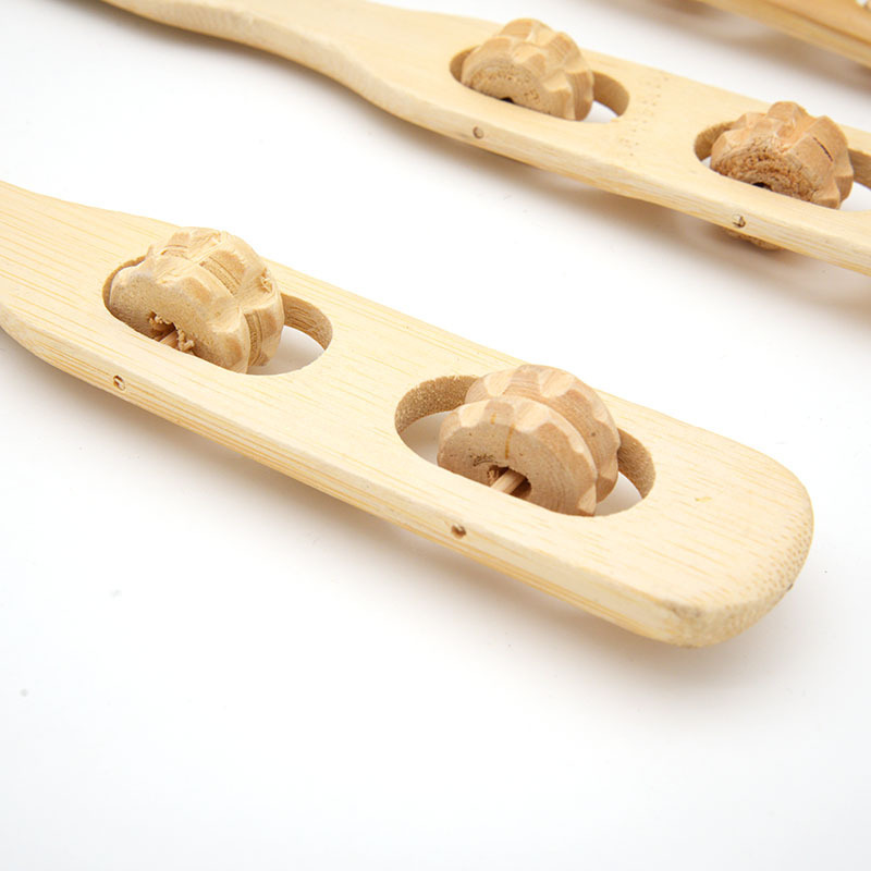Wood Back Scratcher with Two Massaging Rollers