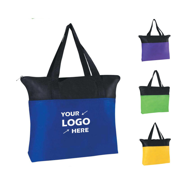 Non-Woven Lightweight Tote with Zipper