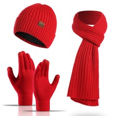 Winter Beanie Scarf Gloves Set
