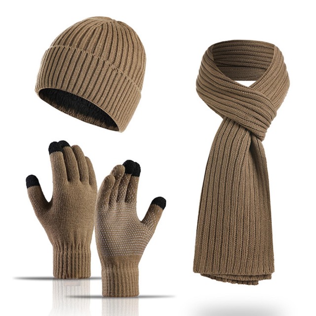 Winter Beanie Scarf Gloves Set