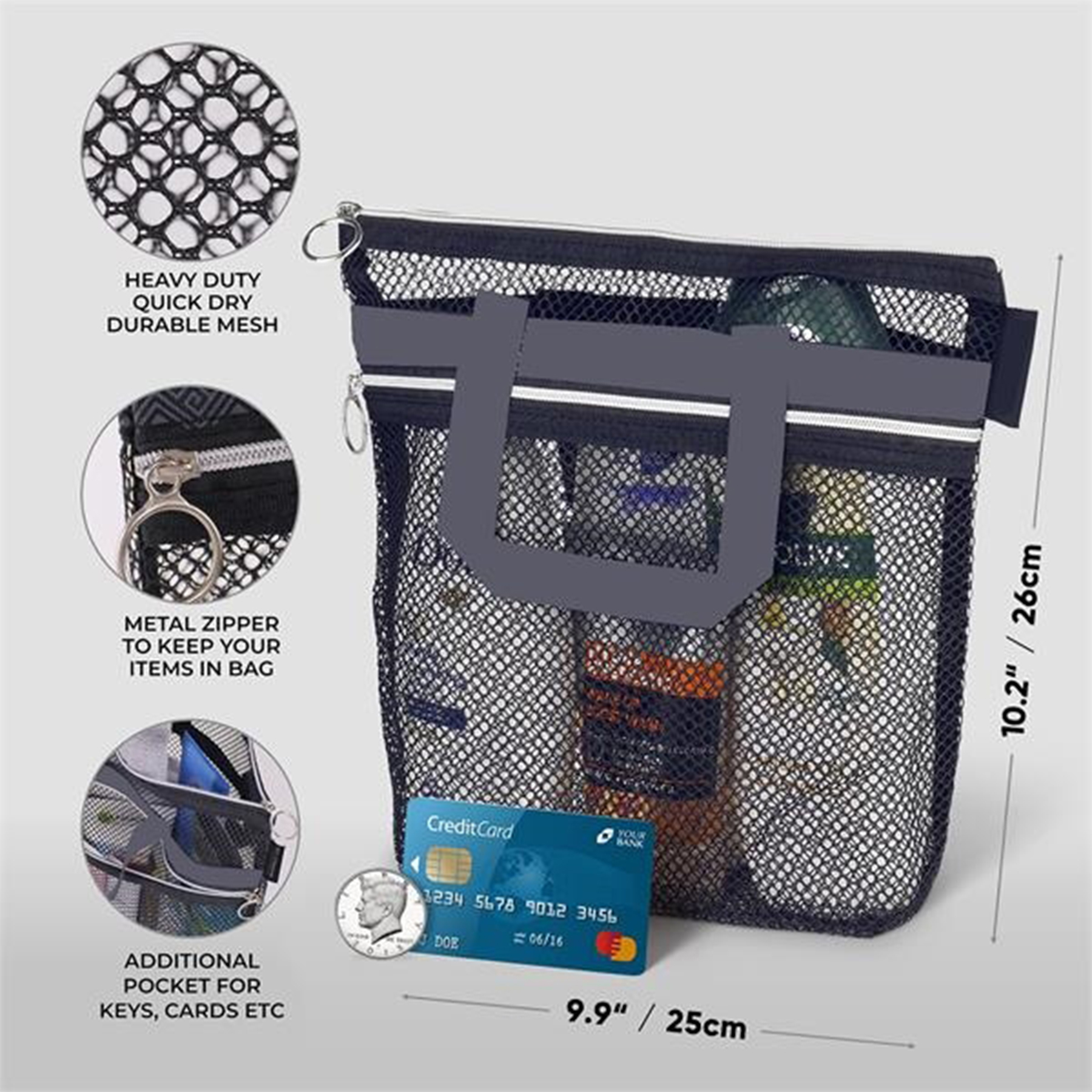 Shower Bag Tote Mesh Caddy Toiletry Organizer
