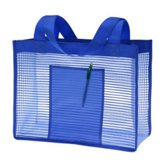 Striped Tote Bag With Front Pocket