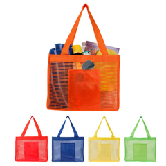 Striped Tote Bag With Front Pocket