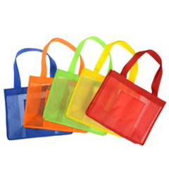 Striped Tote Bag With Front Pocket