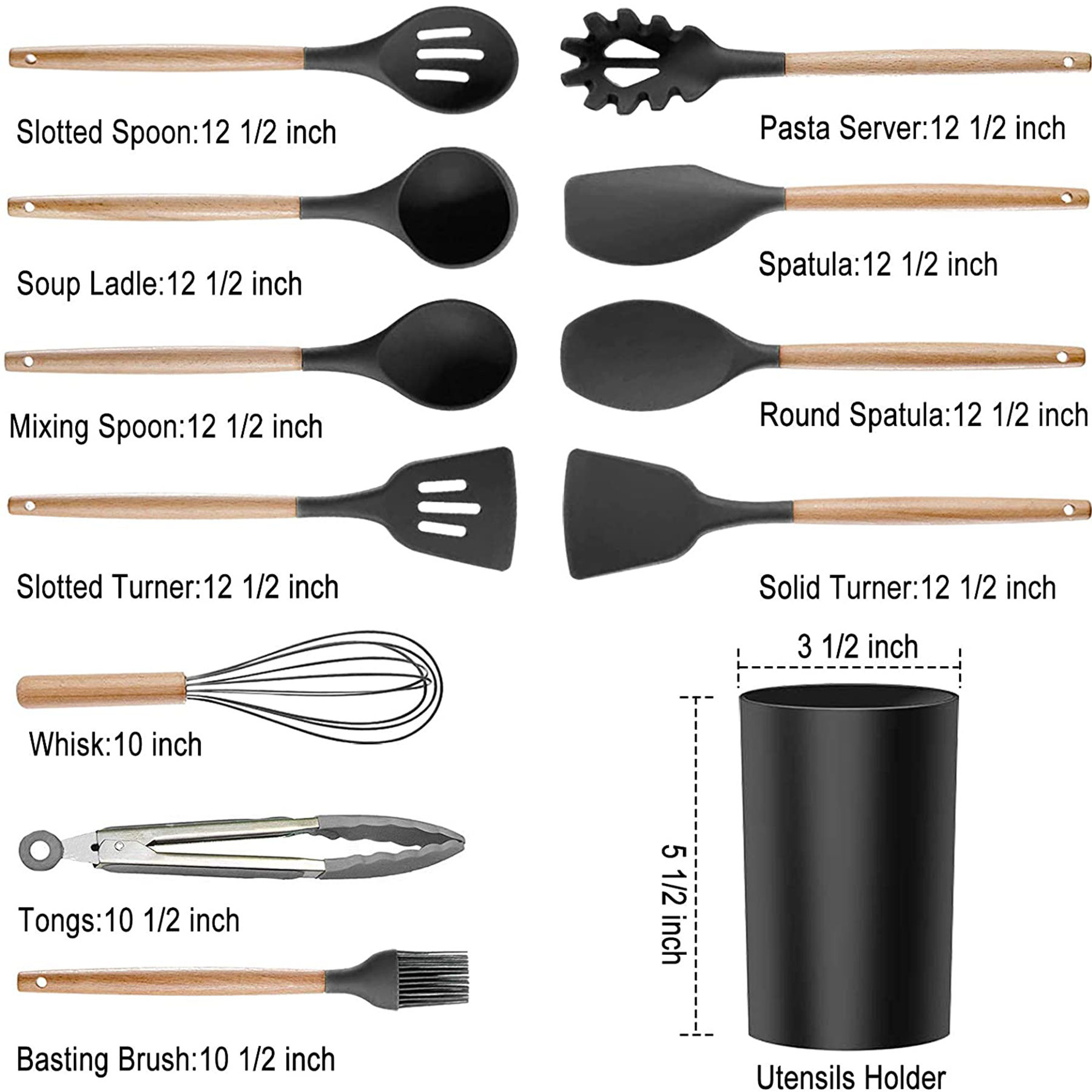 Silicone Kitchen Utensils Set With 12 Tools