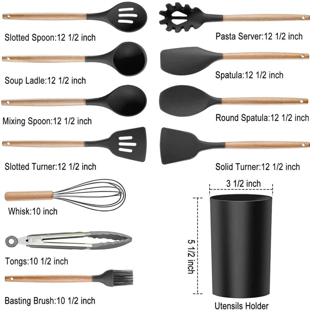 Silicone Kitchen Utensils Set With 12 Tools