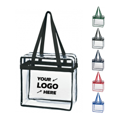 Zippered Clear Stadium Box Tote Bag