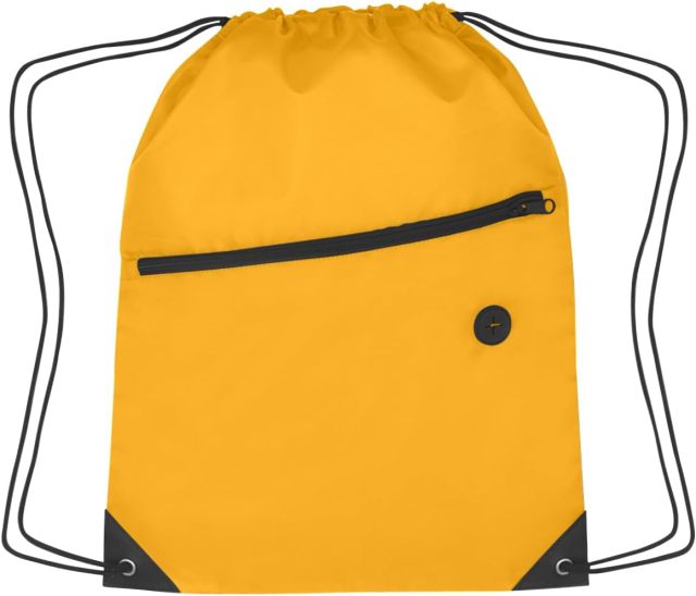 Drawstring Backpack With Zippered Pocket