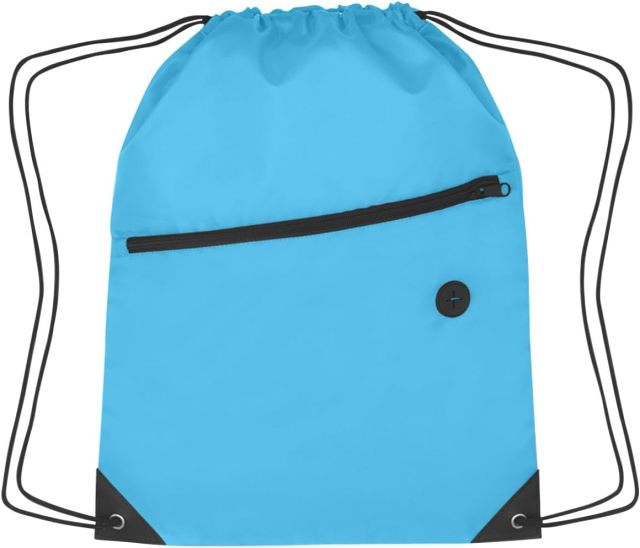 Drawstring Backpack With Zippered Pocket
