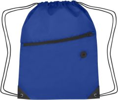 Drawstring Backpack With Zippered Pocket