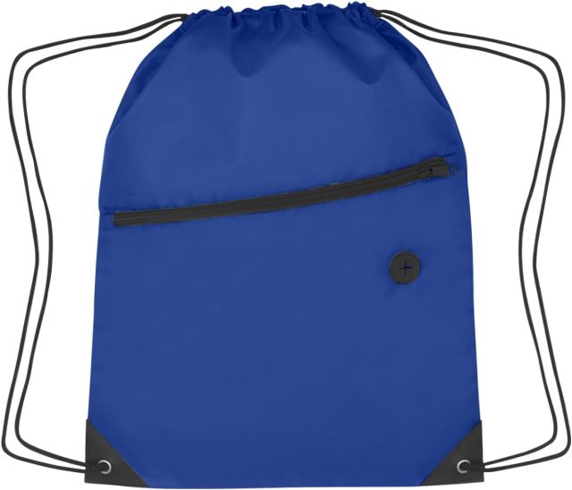 Drawstring Backpack With Zippered Pocket