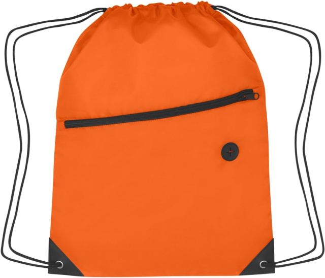 Drawstring Backpack With Zippered Pocket