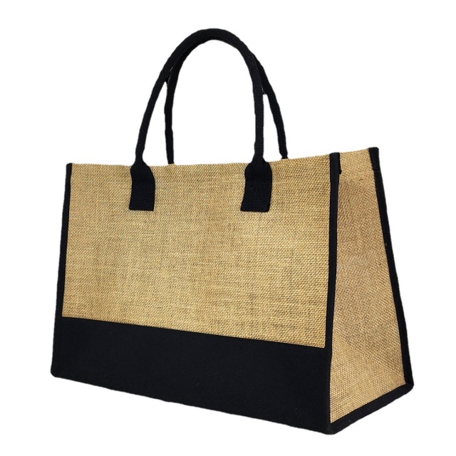 Jute Canvas Tote Bag