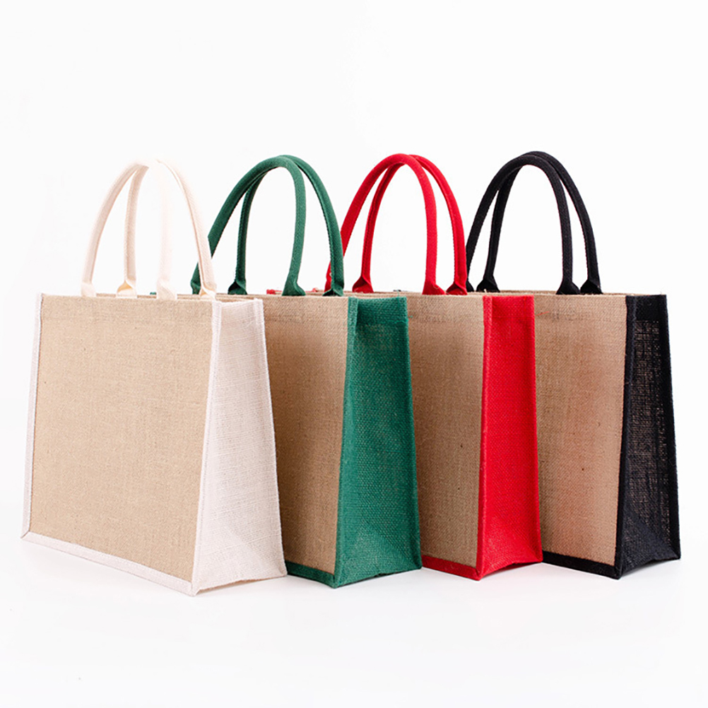 Two-tone Jute Tote Bags