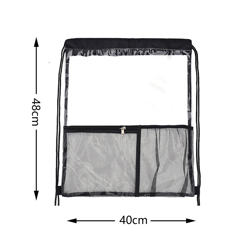 Clear Drawstring Backpack With Front Pocket