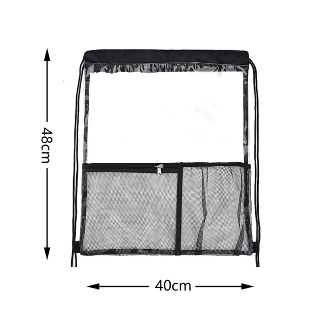 Clear Drawstring Backpack With Front Pocket