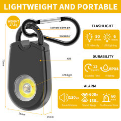 Personal Safety Alarm With LED Lights