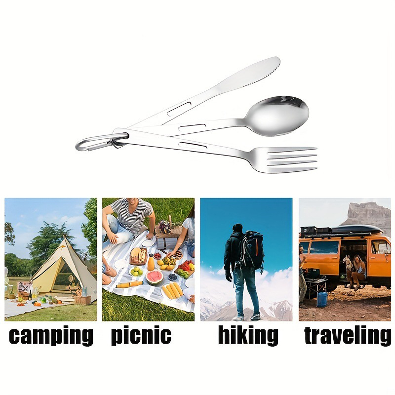 3 Piece Stainless Steel Travel Cutlery Set