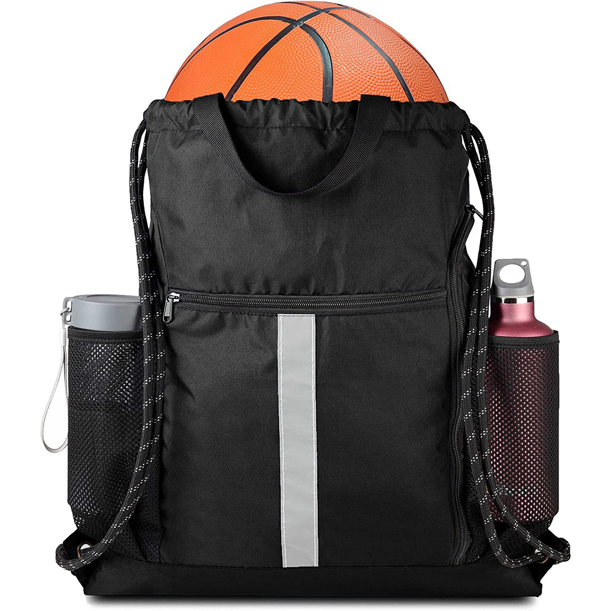 Drawstring Backpack Sports Bag With Shoe Compartment