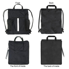 Drawstring Backpack Sports Bag With Shoe Compartment