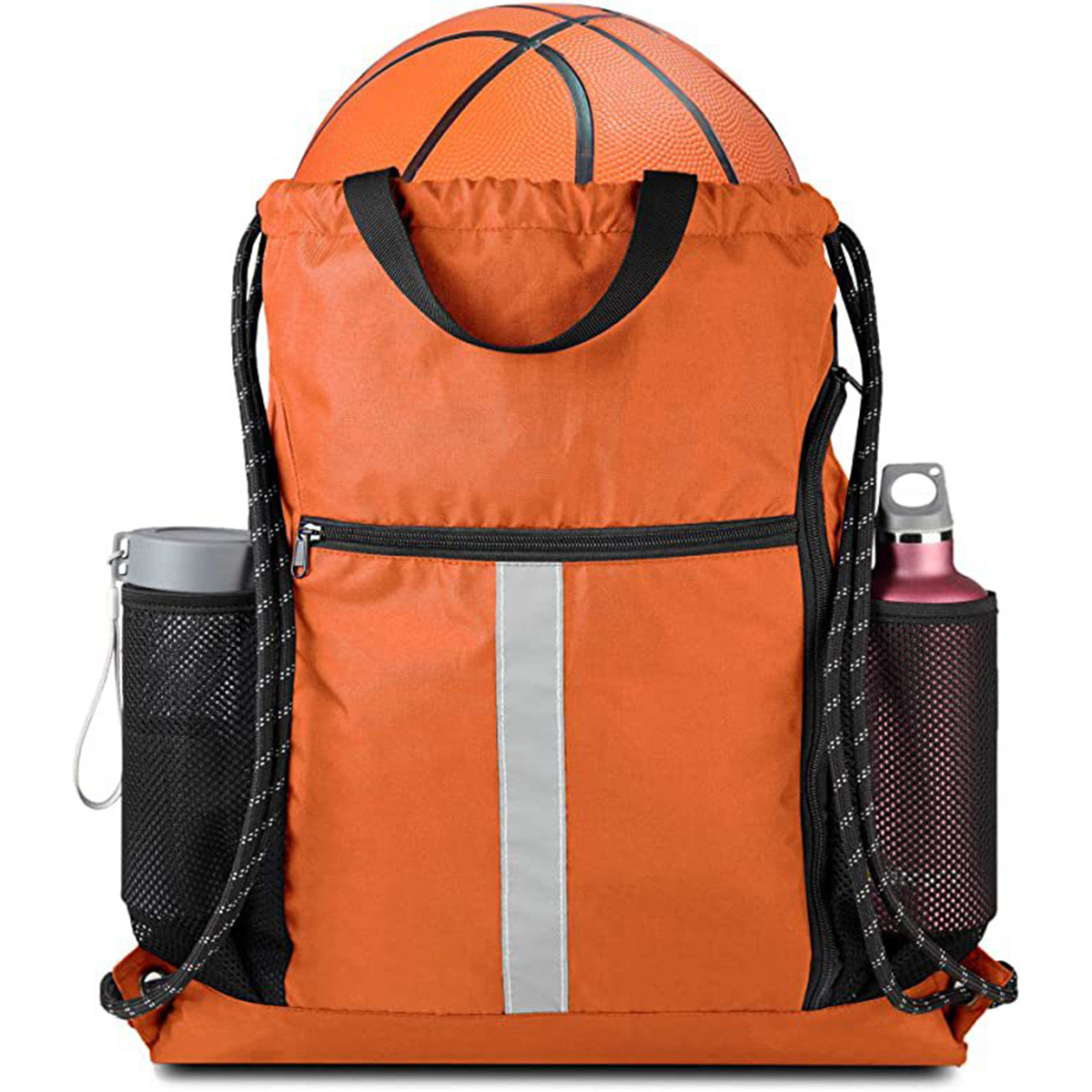 Drawstring Backpack Sports Bag With Shoe Compartment