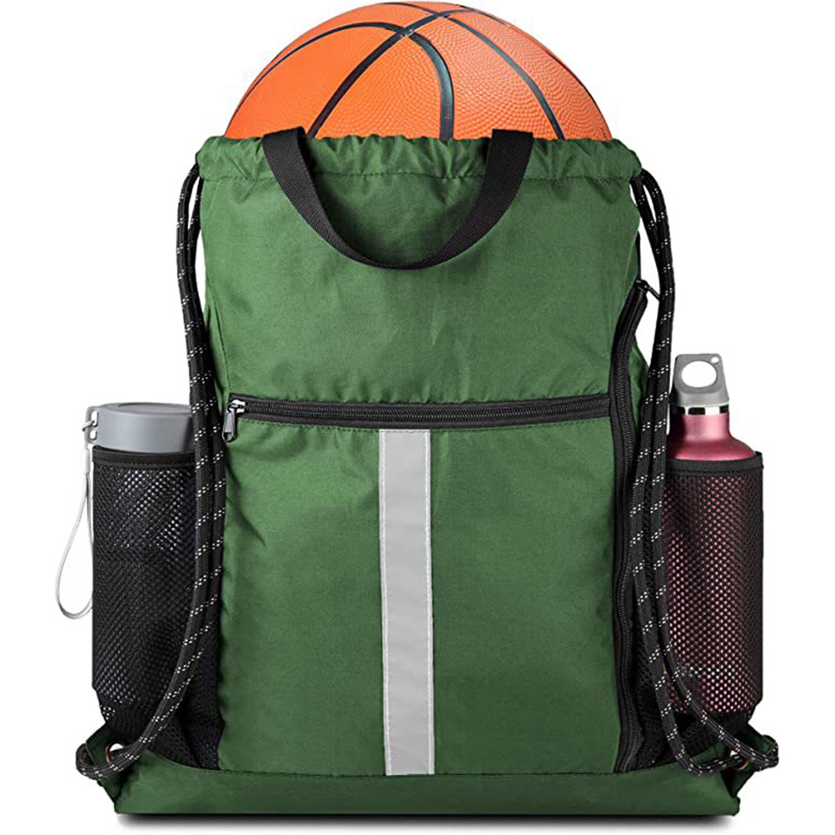 Drawstring Backpack Sports Bag With Shoe Compartment