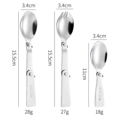Foldable Stainless Steel Spoon With Keychain