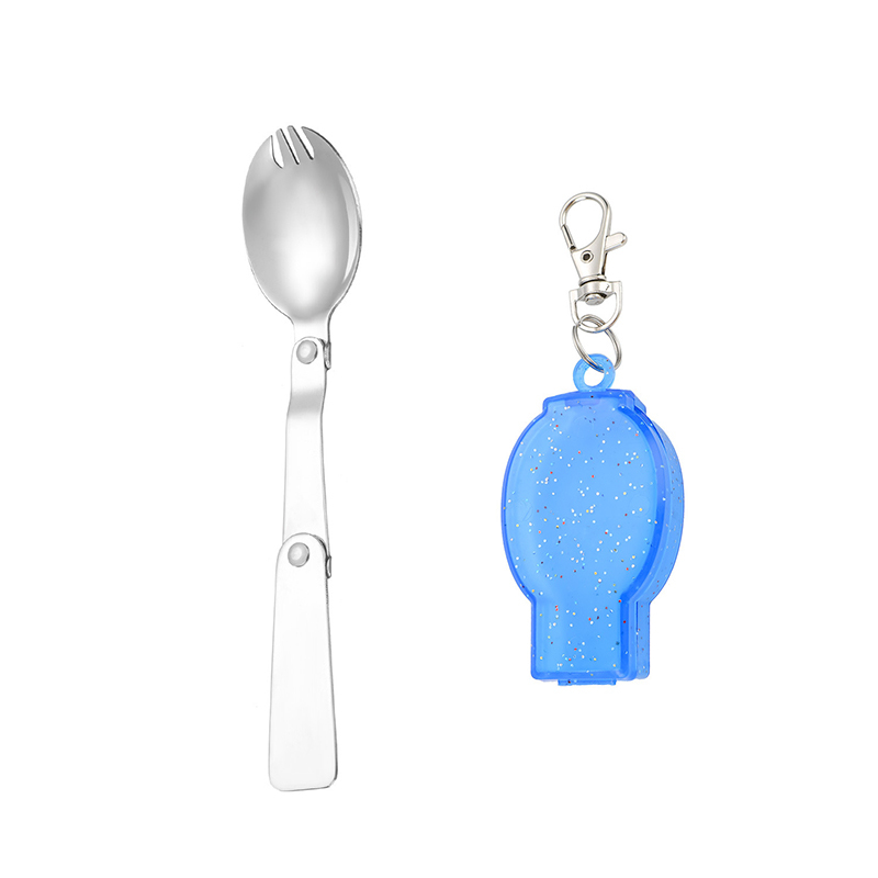 Foldable Stainless Steel Spoon With Keychain