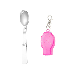 Foldable Stainless Steel Spoon With Keychain