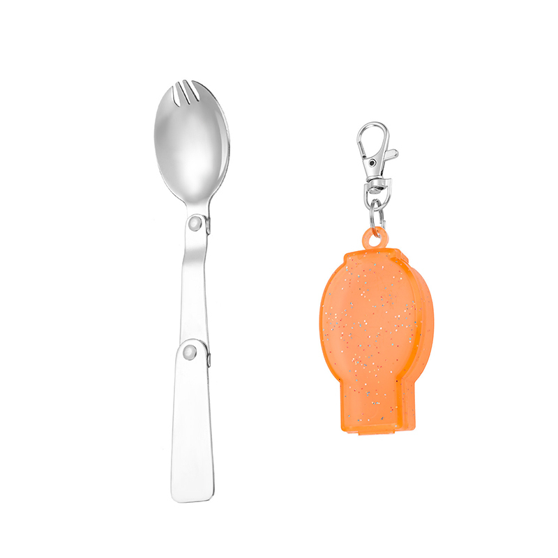 Foldable Stainless Steel Spoon With Keychain