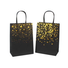 Gold Foil Small Kraft Bags With Handles