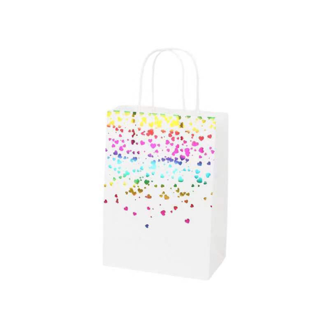 Gold Foil Small Kraft Bags With Handles