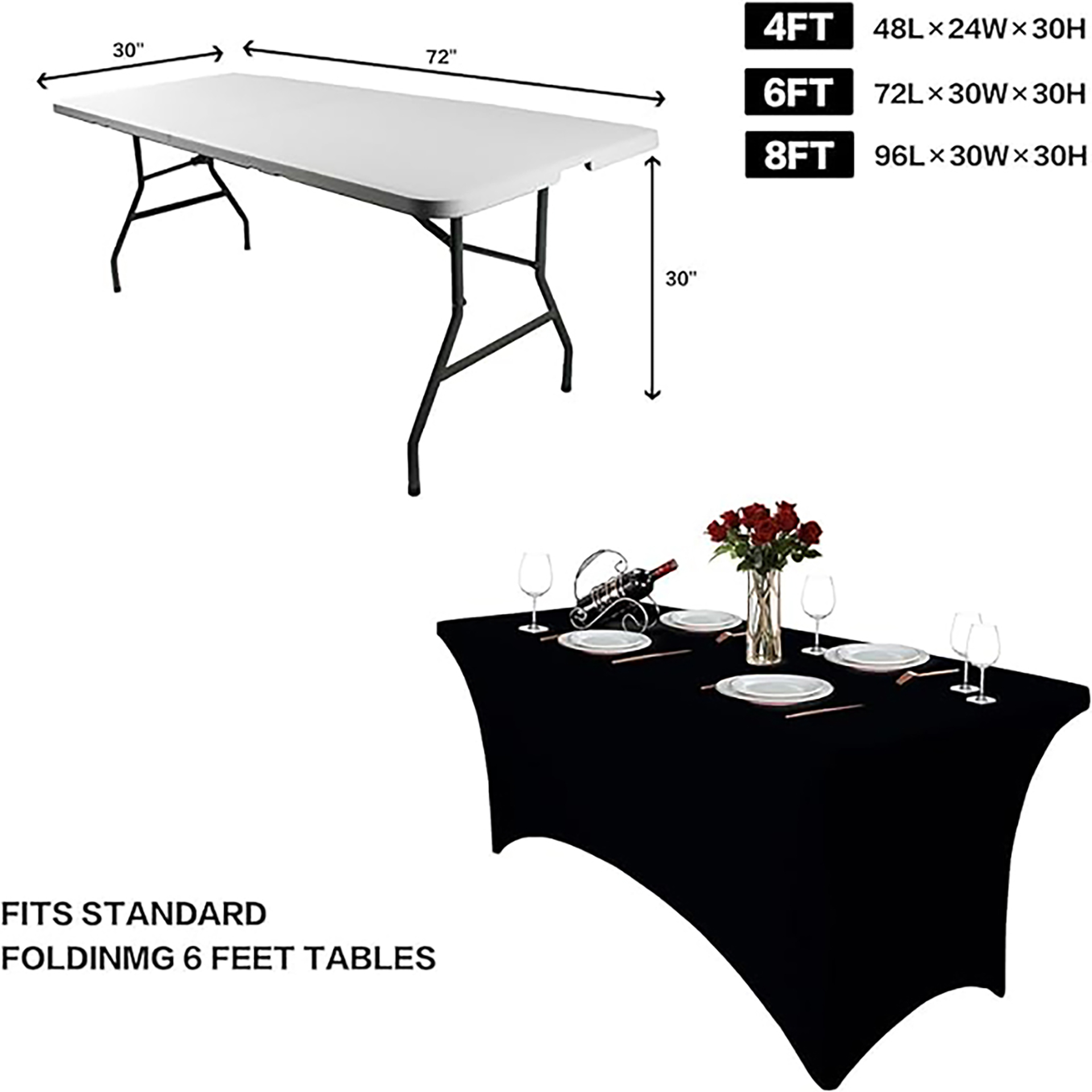 Rectangular Fitted Stretch Table Covers