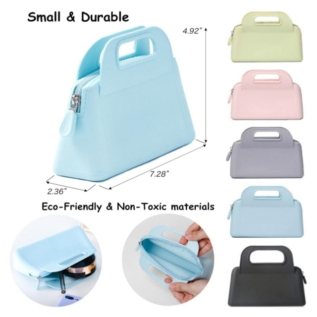 Silicone Cosmetic Bag With Handle
