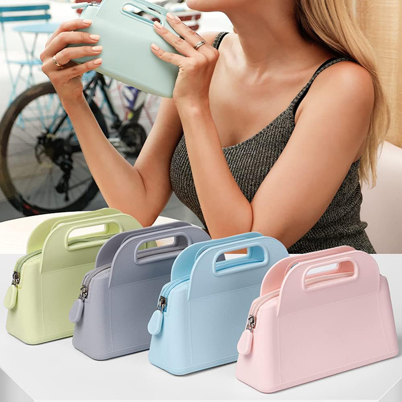 Silicone Cosmetic Bag With Handle