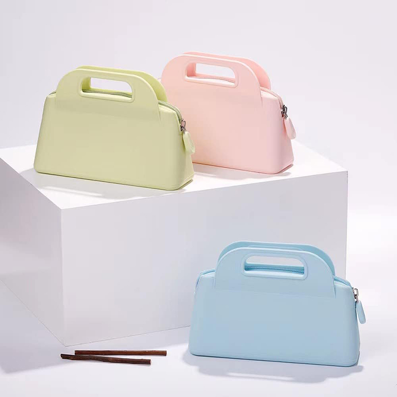 Silicone Cosmetic Bag With Handle