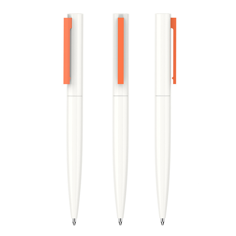 Simple White Ballpoint Pens With Color Clips