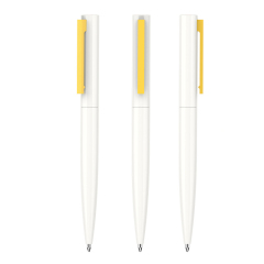 Simple White Ballpoint Pens With Color Clips
