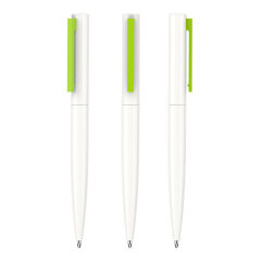 Simple White Ballpoint Pens With Color Clips