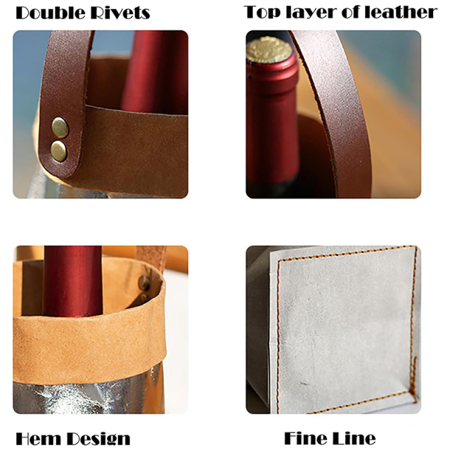 2 Pcs Wine Carrier Tote Bag