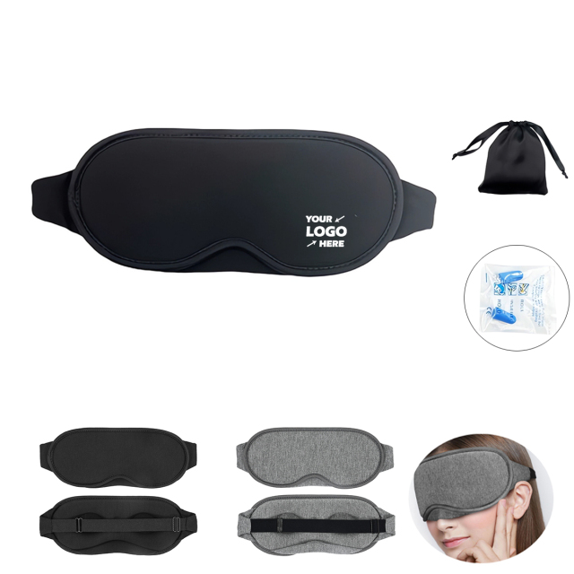 3D Contoured Cup Eye Mask With Storage Bag and Earplugs
